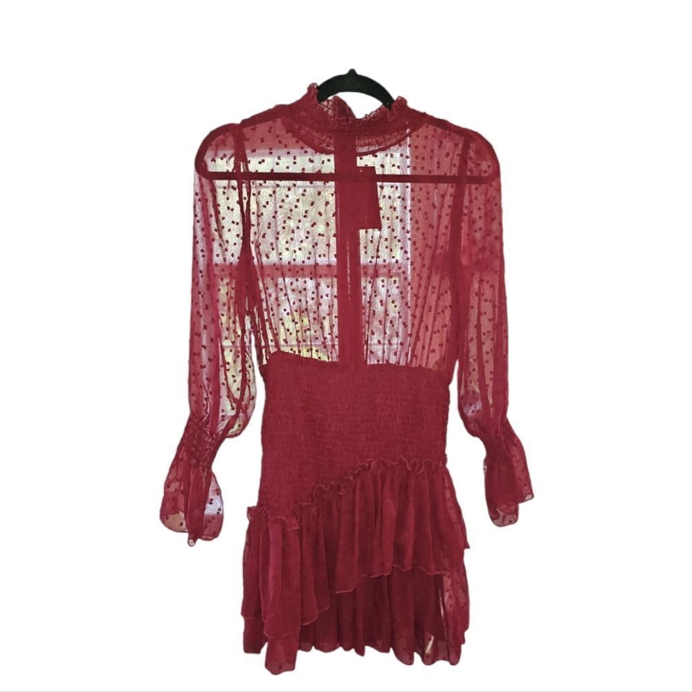 Fashion Nova Sweet Like Me Mini Dress - Burgundy Size Medium, NWT - Picture 5 of 10